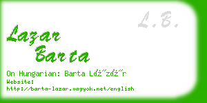 lazar barta business card